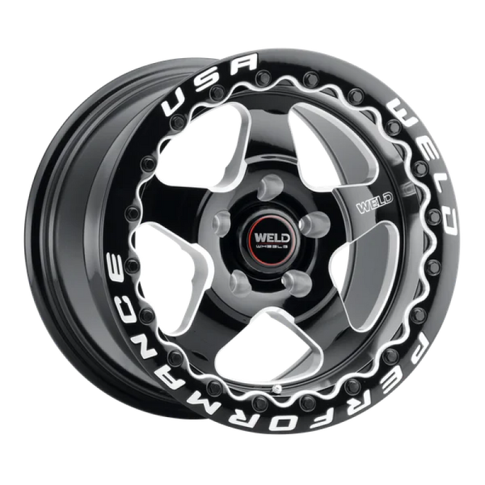 Weld S904 17x10 Ventura Beadlock 5x114.3 ET 49 BS 7.42 Gloss BLK MIL DIA 78.1