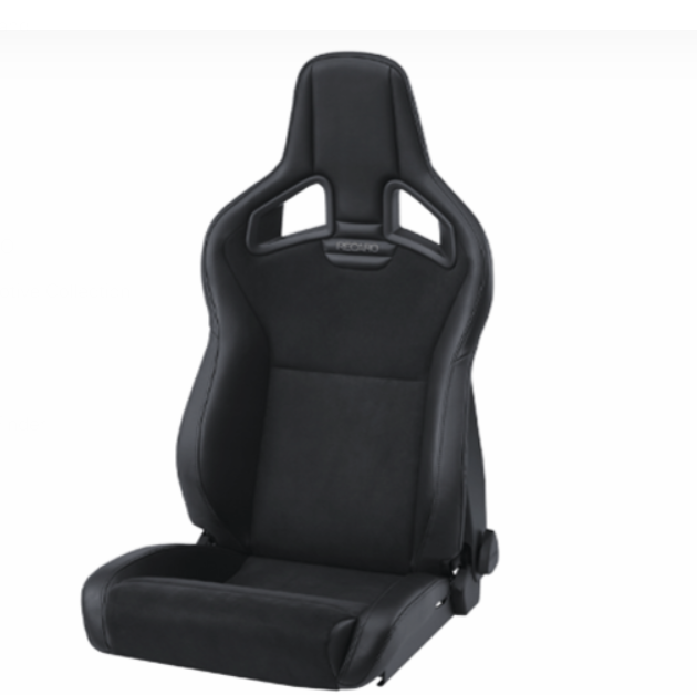 Recaro Cross Sportster CS Driver Seat - Black Vinyl/Black Suede (Silver Logo)