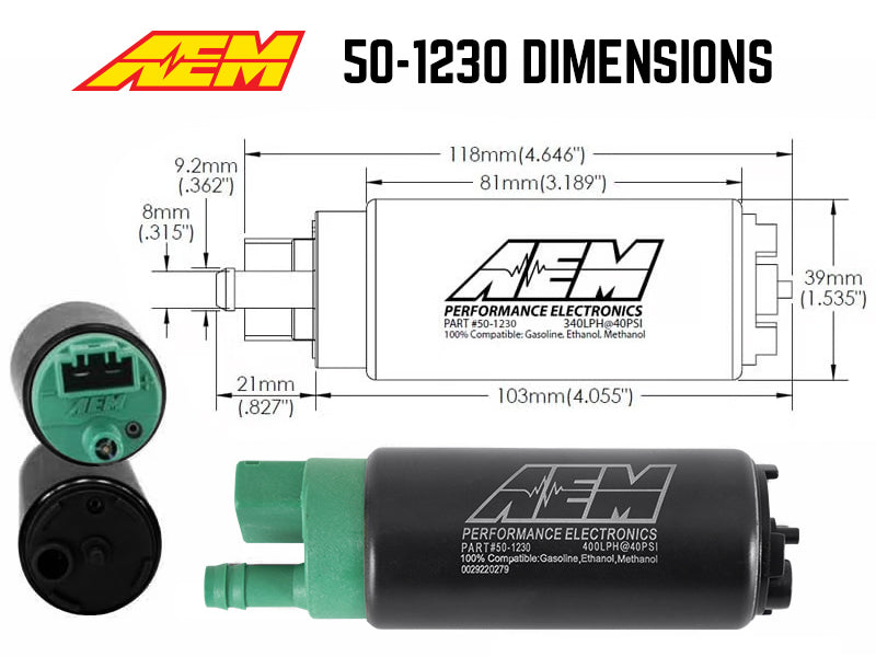 AEM 400 LPH High Flow In-Tank Fuel Pump Kit - Double Barb