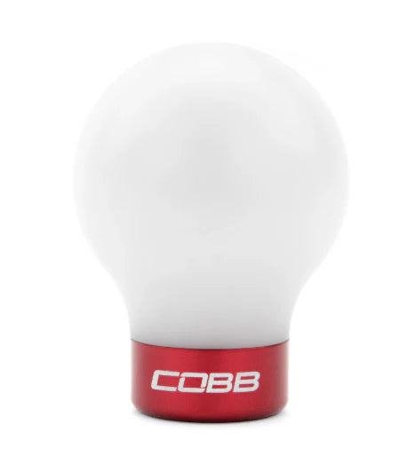 COBB Delrin Shift Knob White w/ Red 6 Speed Subaru Models