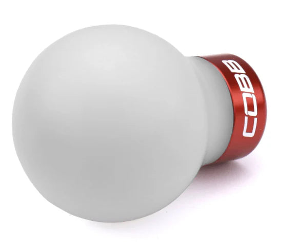 COBB Delrin Shift Knob White w/ Red 6 Speed Subaru Models