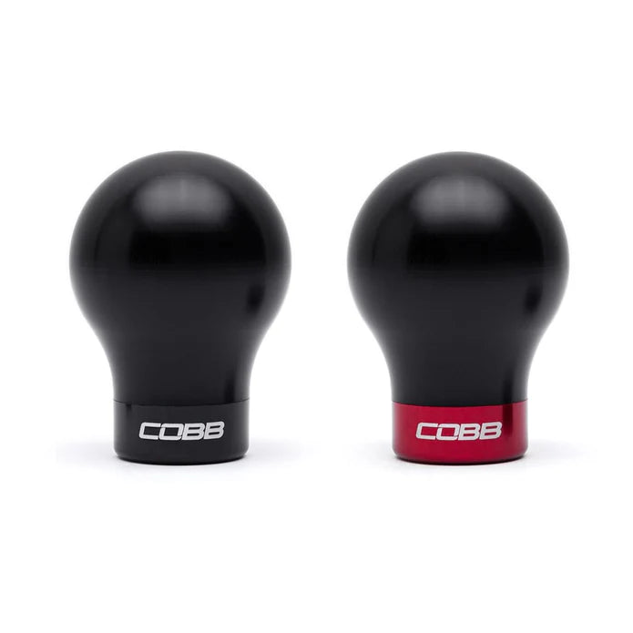 COBB Weighted Round Delrin Shift Knob Black w/ Interchangeable Base 6 Speed Subaru Models