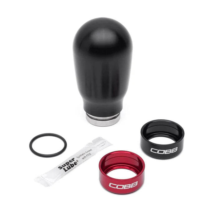 COBB Weighted Tall Shift Knob Black w/ Interchangeable Base 6 Speed Subaru Models