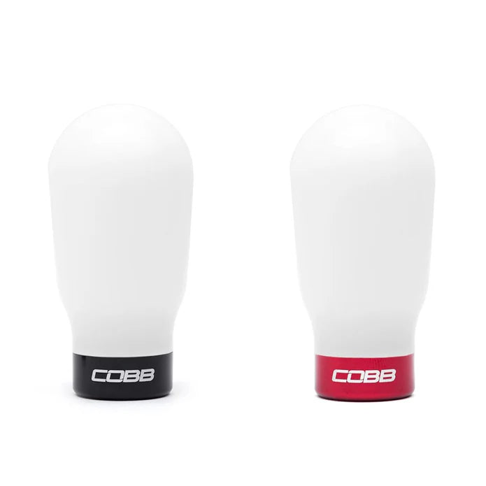 COBB Weighted Tall Shift Knob White w/ Interchangeable Base 6 Speed Subaru Models