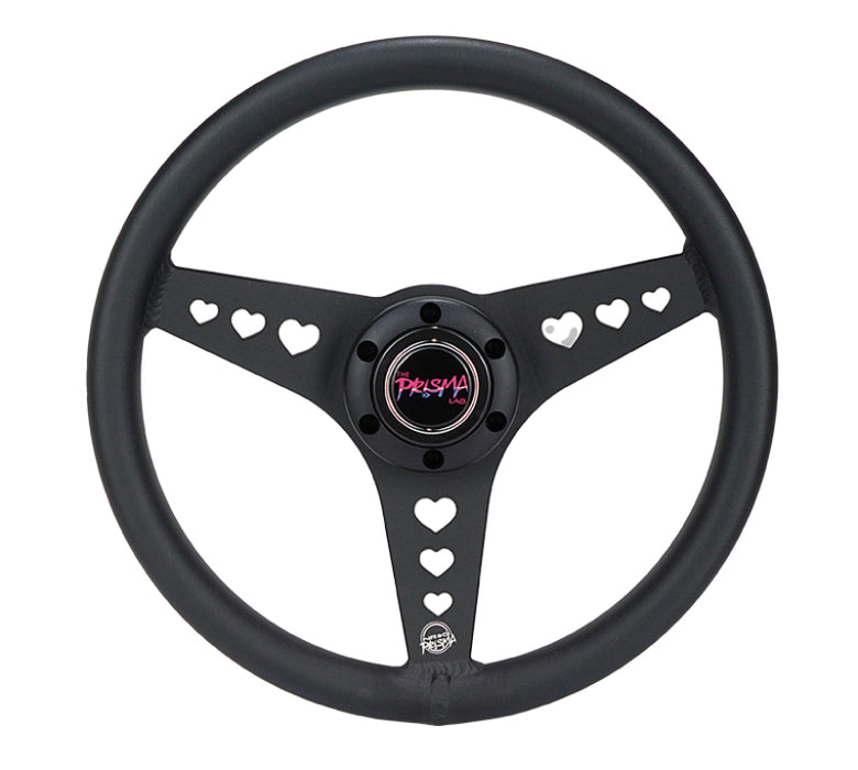 NRG All Aluminum Steering Wheel 330mm - Heart Cut Out- Ergonomic Grip- Anadized Black