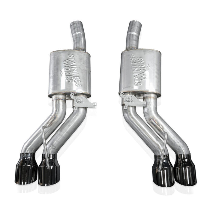 Stainless Works 22-25 Cadillac CT5-V Blackwing Axleback Exhaust - Black Chrome Tips