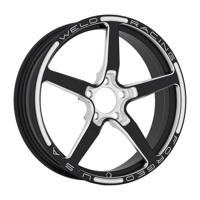 Weld Alumastar 2.0 17x4.5 / 5x4.75 BP / 2.25in. BS 1-Piece Gloss Black Milled Wheel