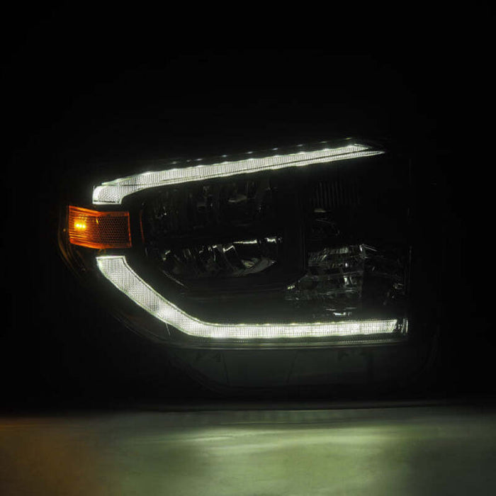 AlphaRex 14-21 Toyota Tundra MK II LUXX Series Crystal Headlights Alpha Black