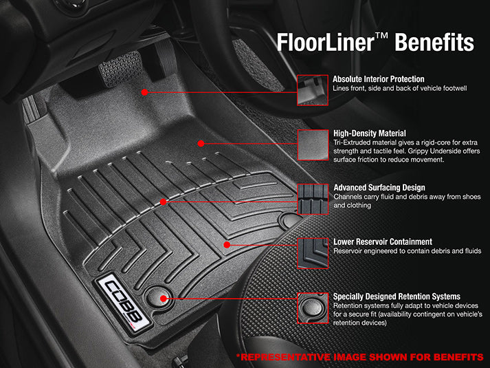 Cobb x WeatherTech Front Floor Liner Pair 2016-2017 Ford Focus RS