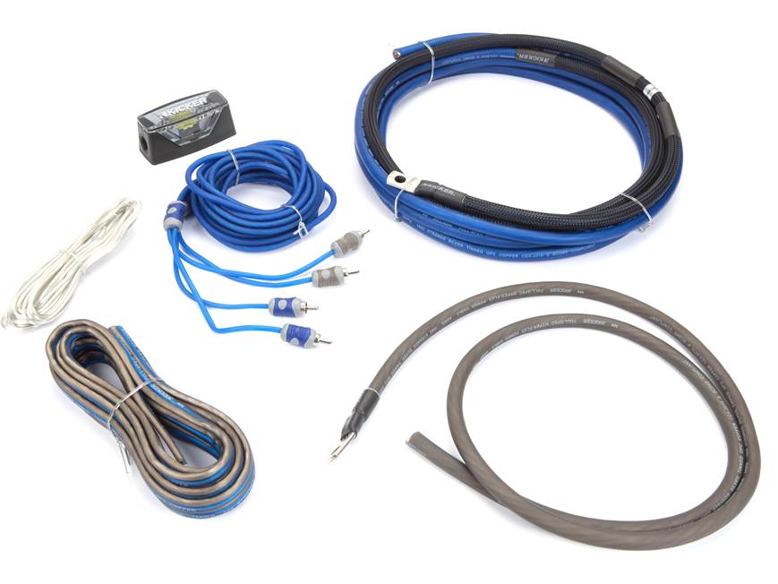 Kicker 46CK4 Amp Wiring Kit Complete 4-gauge amplifier wiring kit — includes power wiring, 2-channel patch cable, and speaker wire