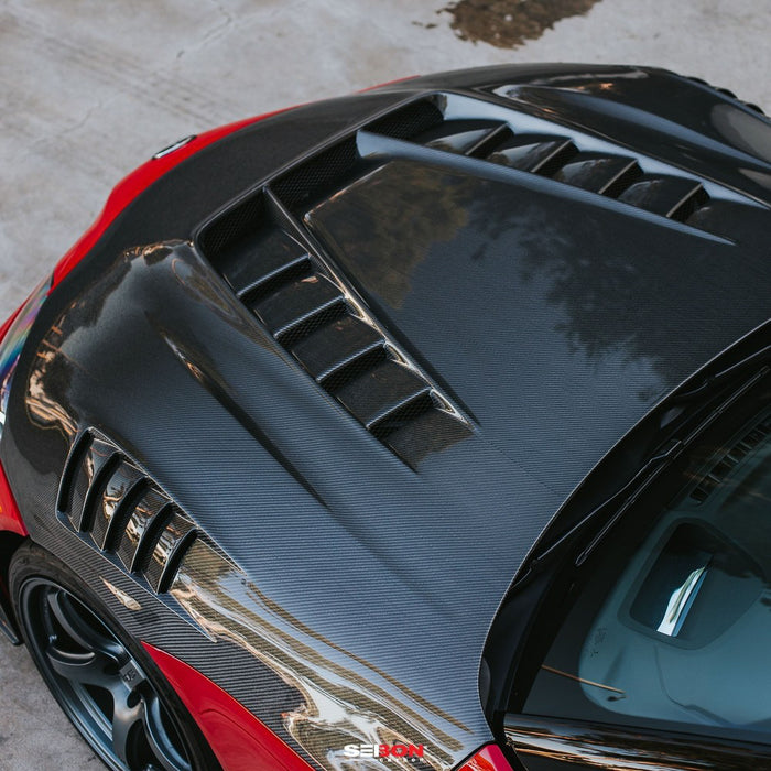 Seibon TV-Style Double Sided Carbon Fiber Hood For 2020-2023 Toyota Supra