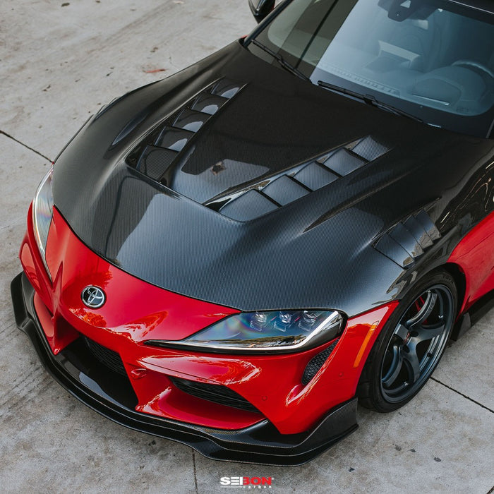 Seibon TV-Style Double Sided Carbon Fiber Hood For 2020-2023 Toyota Supra