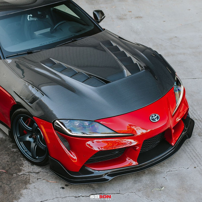 Seibon TV-Style Double Sided Carbon Fiber Hood For 2020-2023 Toyota Supra