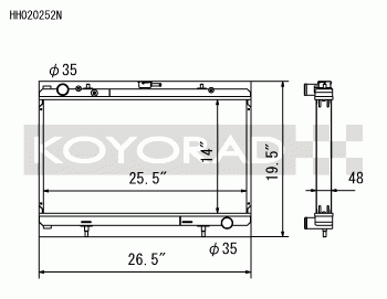 Koyo N-FLO (Dual Pass) Radiator  1989-1994 Nissan 240SX S13 SR20DET (MT)
