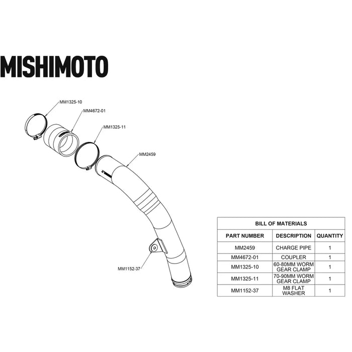 Mishimoto Wrinkle Red Charge Pipe 2022-2023 WRX