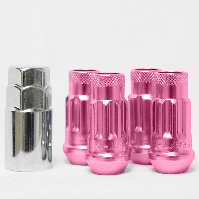 Muteki SR48 Open End Locking Lug Nut Set of 4 - Pink 12x1.5 48mm