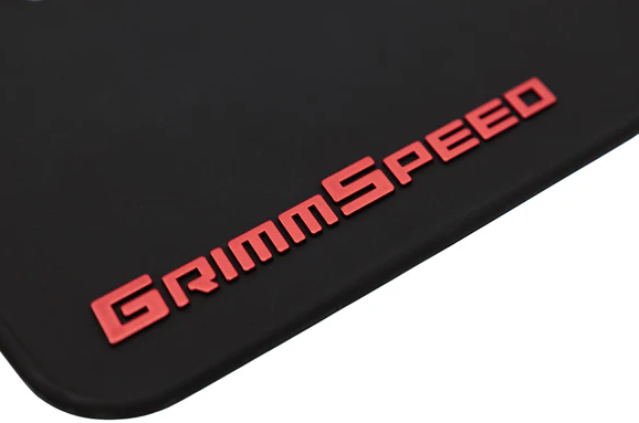 Grimmspeed Mudflaps - Black w/ Red Lettering 2022-2025 Subaru WRX