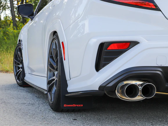 Grimmspeed Mudflaps - Black w/ Red Lettering 2022-2025 Subaru WRX