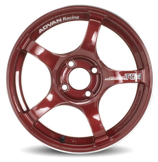 Advan TC4 16x7.0 +42 4x100 Racing Candy Red & Ring