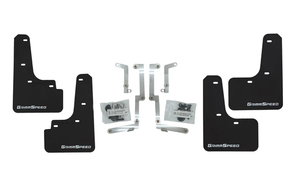 Grimmspeed Mudflaps - Black w/ White Lettering 2022-2025 Subaru WRX