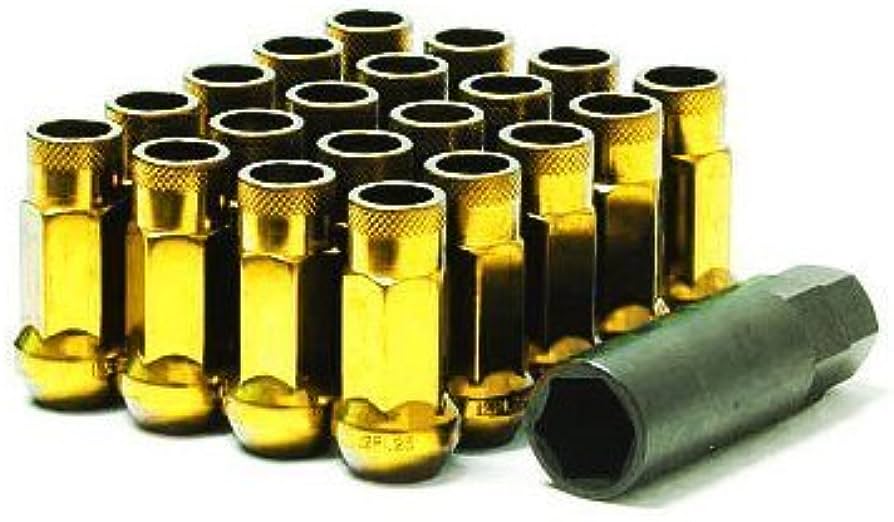 Tuning Nut Muteki SR48 Open End Lug Nuts - Gold Chrome 12x1.25 48mm — Envision Tuning