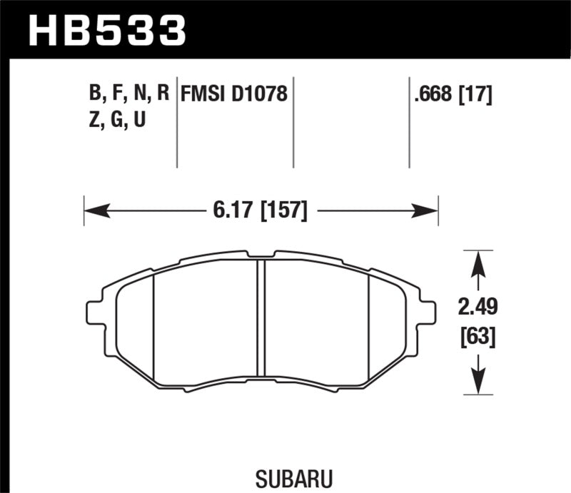 Hawk Performance Ceramic Street Front Brake Pads 2015-2021 WRX