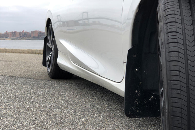 Rally Armor 16-21 Honda Civic Si Coupe White UR Mud Flap w/ Black Logo