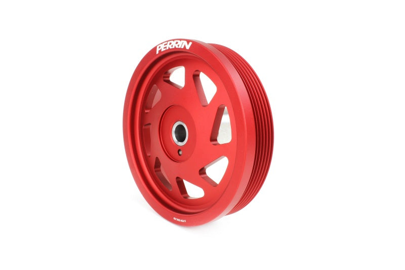 Perrin Red Lightweight Crank Pulley 2019-2021 WRX w/ Large Hub
