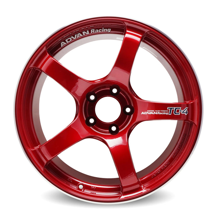 Advan TC4 18x9.5 +45 5x120 Racing Candy Red & Ring