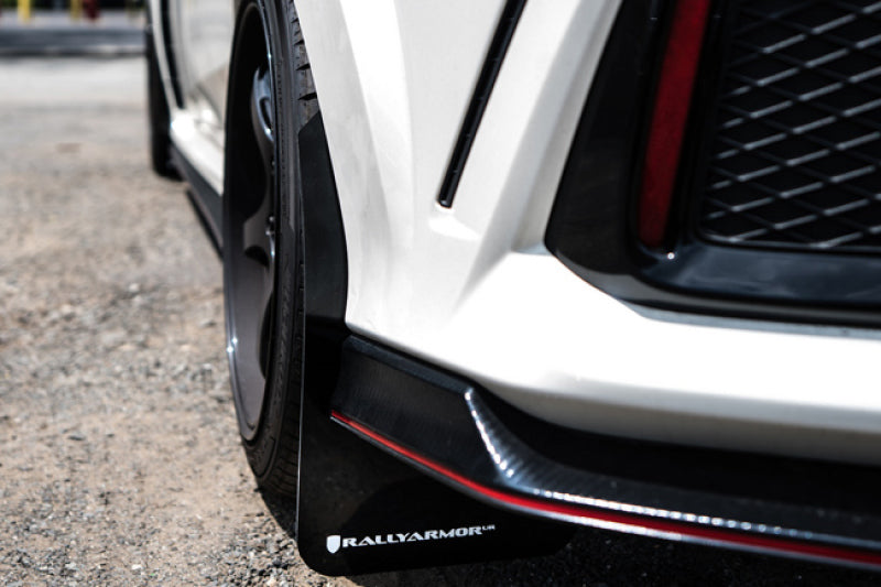 Rally Armor UR White Mud Flap w/ Red Logo 2017-2021 Honda Civic Type R