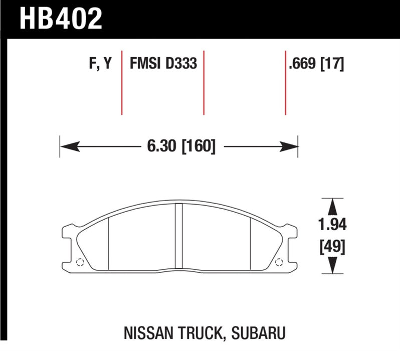 Hawk 87-05 Nissan Pathfinder (Various) / 86-97 PickUp D21 (Various) HPS Street Front Brake Pads