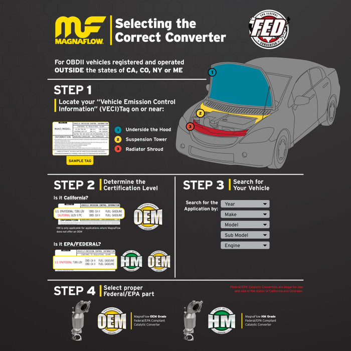 MagnaFlow Passenger Side Direct Fit Catalytic Converter 2007-2008 350Z / G35