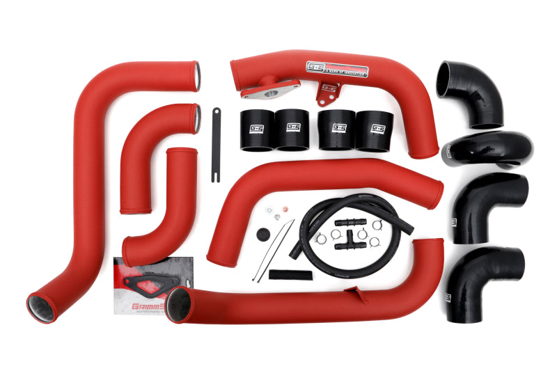 GrimmSpeed 2008-2014 Subaru STI Front Mount Intercooler Kit Raw Core / Red Pipe