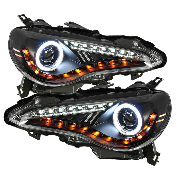 Spyder LED Black DRL Halo Projector Headlights 2013-2021 Scion FRS