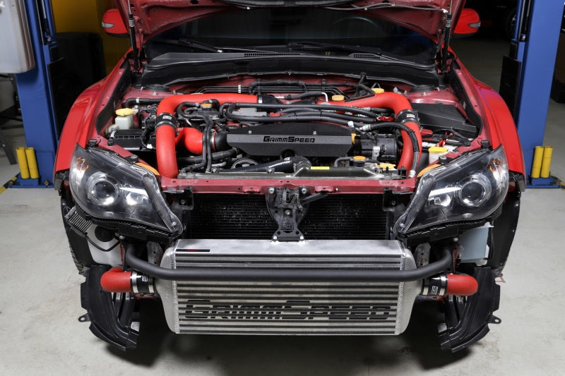 GrimmSpeed 2008-2014 Subaru STI Front Mount Intercooler Kit Raw Core / Red Pipe
