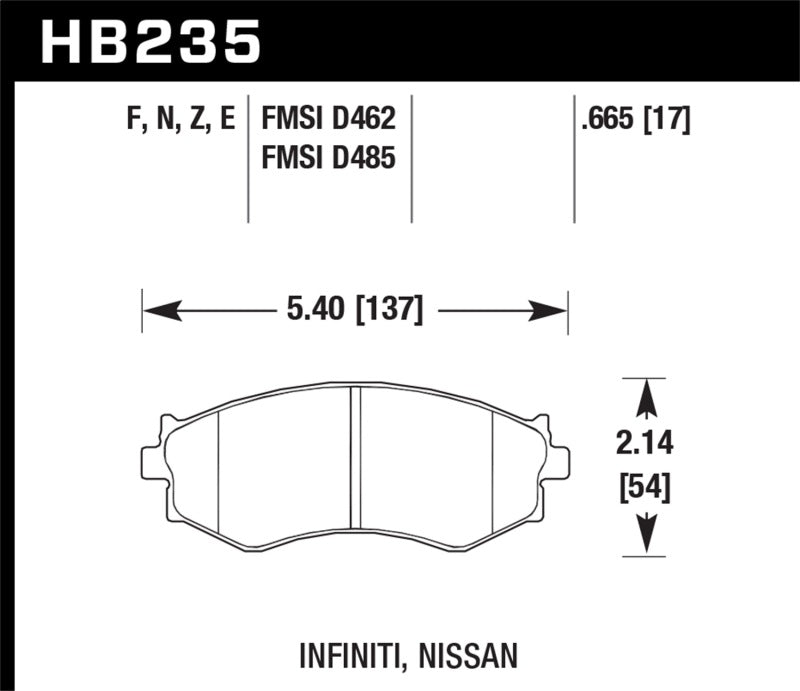 Hawk HP+ Street Front Brake Pads Front Brake Pads 1989-1994 S13 240sx w/ ABS / 1997-1998 240SX S14