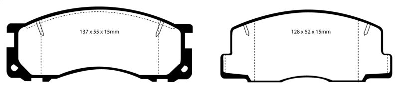 EBC 90-93 Toyota Previa Rear Drums Greenstuff Front Brake Pads