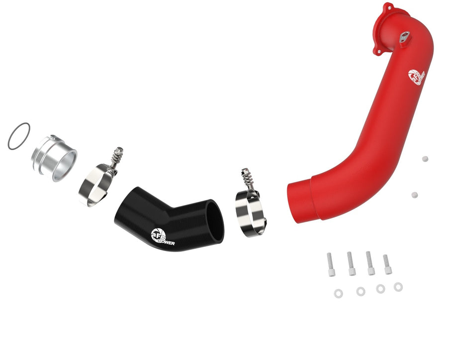 aFe BladeRunner Red 2-3/4in Aluminum Charge Pipe 2021 Toyota Supra GR (A90)