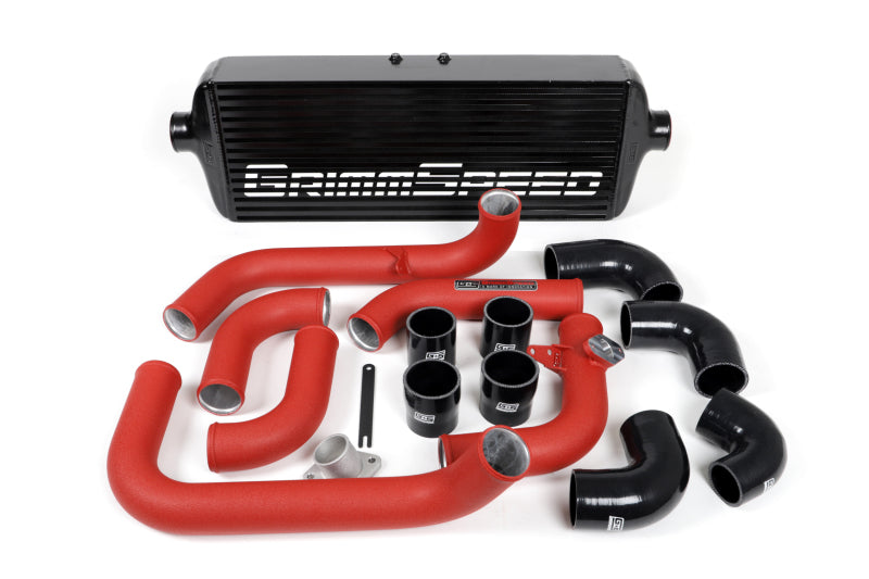 GrimmSpeed Front Mount Intercooler Kit w/ Black Core and Red Pipe 2008-2014 \WRX