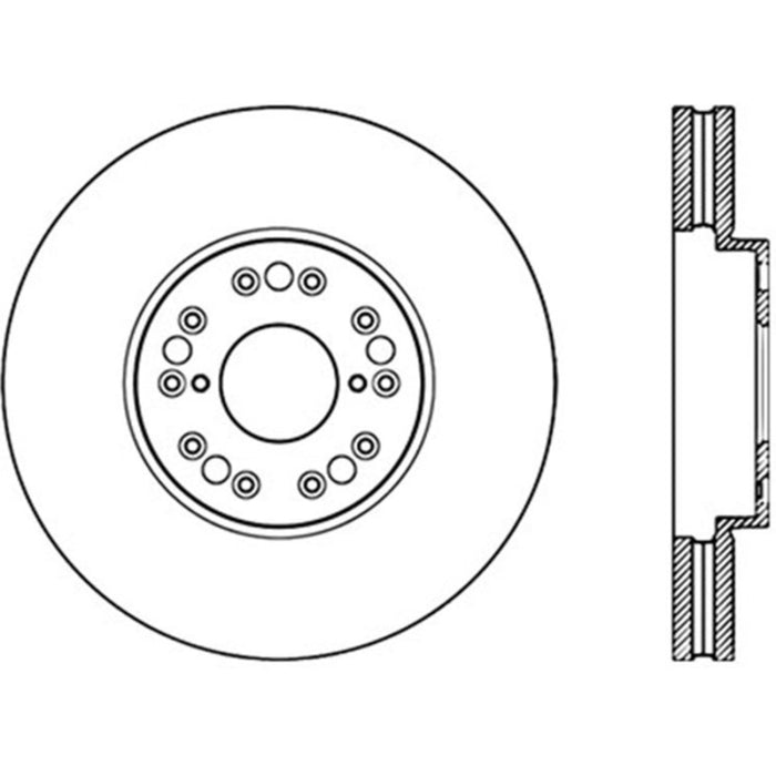 StopTech Power Slot 93-05 Lexus GS Series / 00-05 IS300 / 93-94 LS Front Right Cryo Slotted Rotor