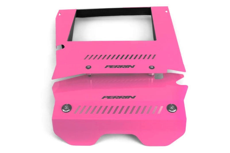 Perrin Hyper Pink Engine Cover Kit (Intercooler Shroud + Pulley Cover) 2015-2021 WRX