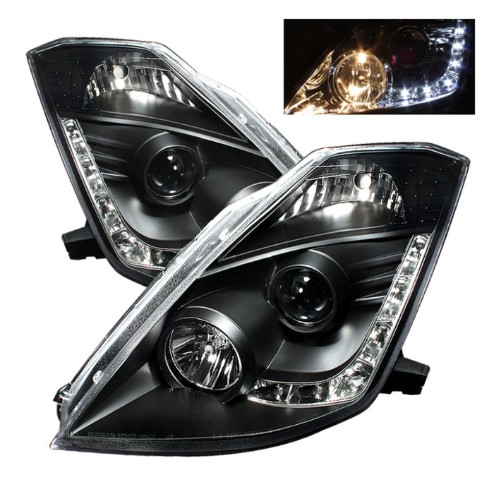 Spyder Black Housing Projector Headlights w/ Xenon DRL 2003-2005 Nissan 350Z