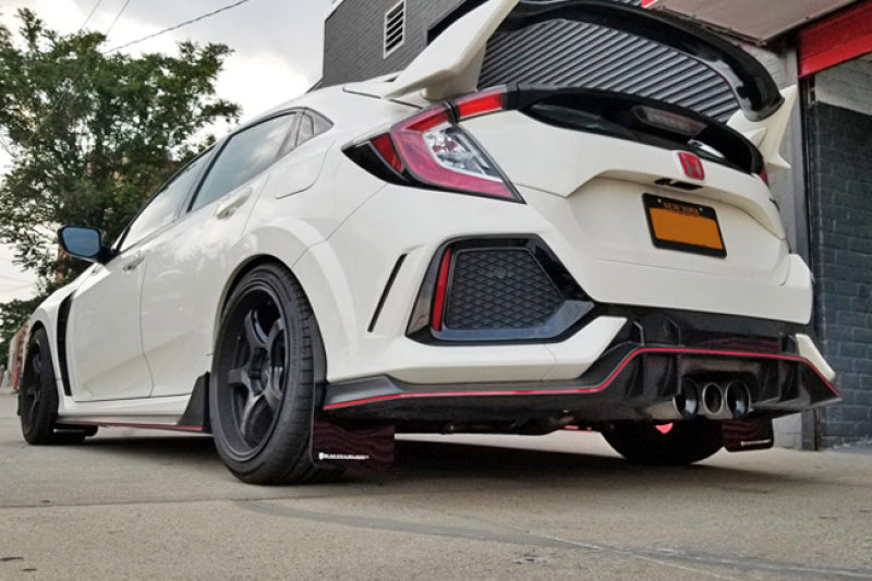 Rally Armor UR White Mud Flap w/ Red Logo 2017-2021 Honda Civic Type R