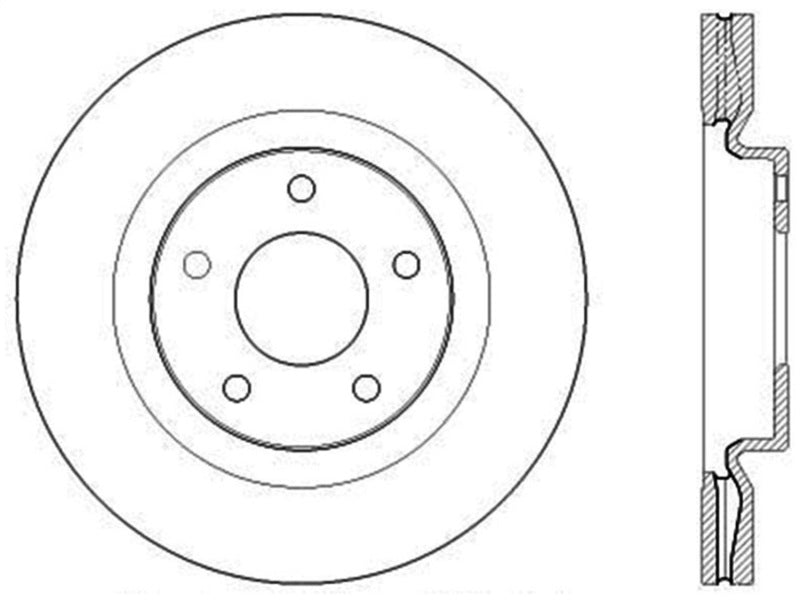 StopTech 11-14 Nissan Juke Slotted Front Right Rotor