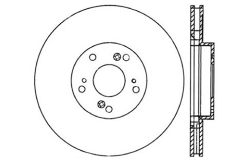 StopTech 02-06 Acura RSX Type S / 06-09 Honda Civic Si Slotted & Drilled Right Front Rotor