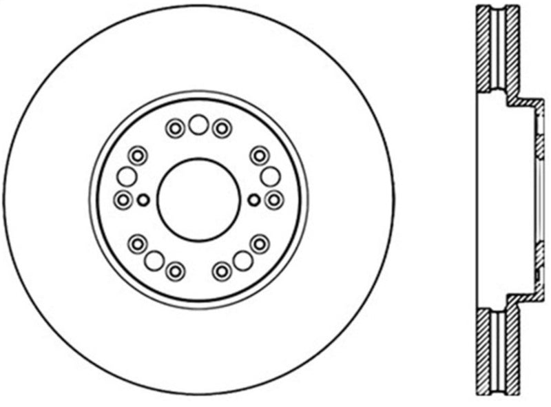 StopTech Power Slot 93-05 Lexus GS Series / 00-05 IS300 / 93-94 LS Front Right Cryo Slotted Rotor