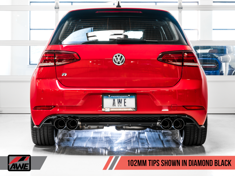 Golf R Track Edition AWE Tuning MK7.5 Golf R Track Edition Exhaust w/Diamond Black Tips 102 ...