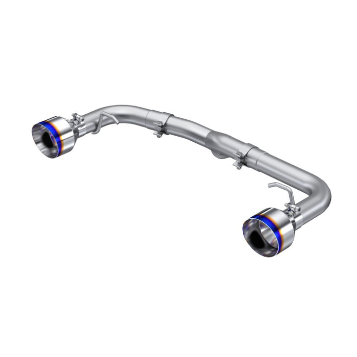 MBRP 2022+ Subaru BRZ / Toyota GR86 2.5-inch Dual Split Rear Exit Exhaust with 5-inch OD Burnt End Tips, featuring high-performance design and distinctive aesthetics.