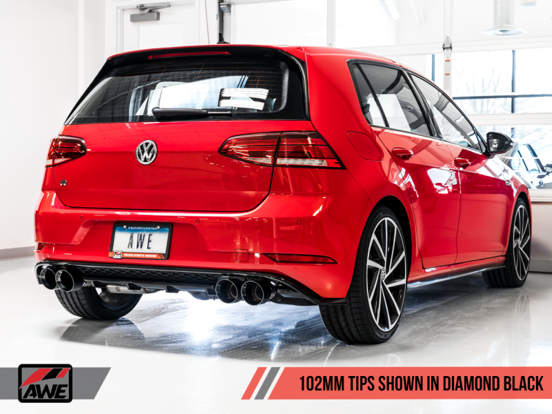 Golf R Track Edition AWE Tuning MK7.5 Golf R Track Edition Exhaust w/Diamond Black Tips 102 ...