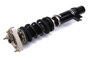 Image showcasing BC Racing BR Coilovers installed on a Mazdaspeed3 model from 2007 to 2013. These specialized coilovers are designed to enhance the suspension system of the Mazdaspeed3, offering improved handling, adjustability, and ride comfort for a better driving experience.